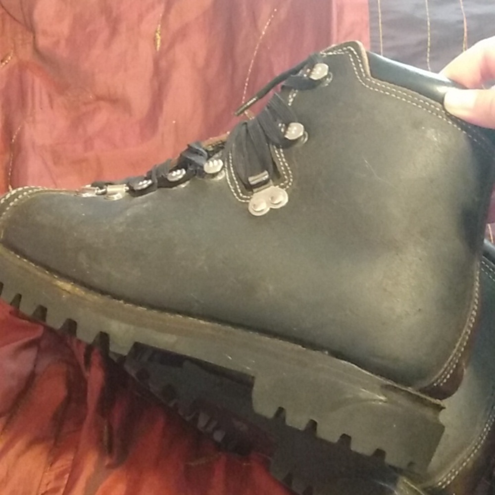 Rare Vintage Bally Black Leather Lace Up Combat Boots Size 6 - Picture 10 of 16